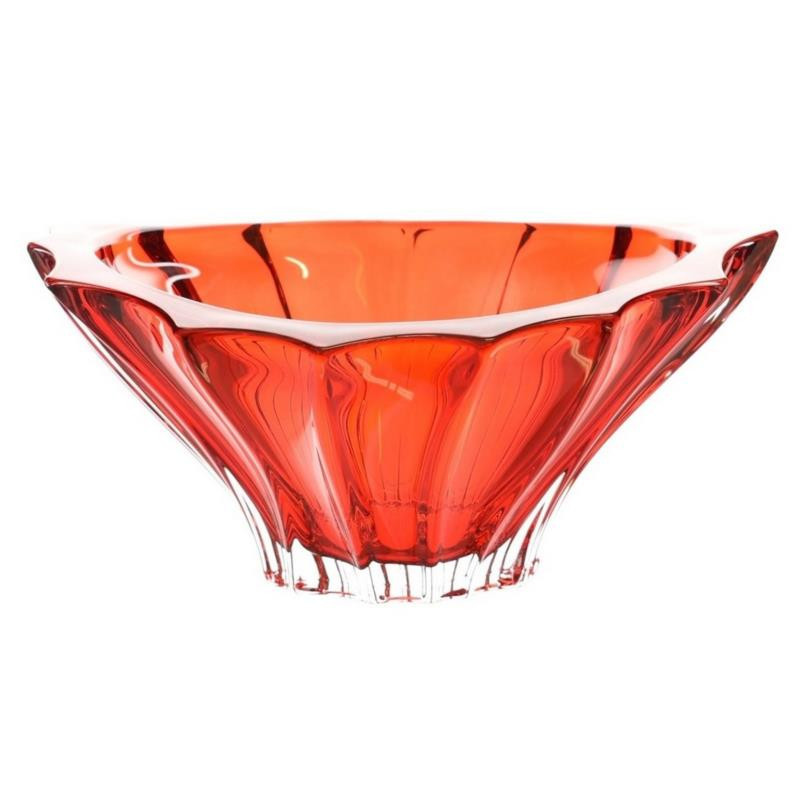 Salaterka kryształ Bohemia Plantica Red 22cm